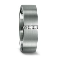 Fingerring 950 Platin Diamant 0.06 ct, 3 Steine, tw-si-544923