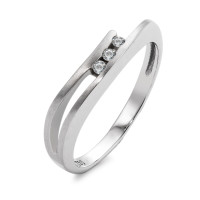 Fingerring 750/18 K Weissgold Diamant 0.06 ct, 3 Steine, w-si-546434