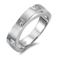 Fingerring 750/18 K Weissgold Diamant 0.21 ct, 3 Steine, w-pi2-548576