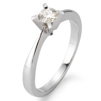 Bague solitaire Or blanc 750/18 K Moissanite rond, 5 mm-553694
