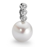 Pendentif Or blanc 750/18 K Diamant 0.03 ct, w-si perle d'eau douce-554573