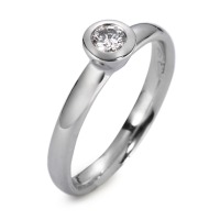 Solitär Ring 750/18 K Weissgold Diamant weiss, 0.15 ct, si rhodiniert-561398