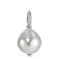 Pendentif Or blanc 750/18 K Diamant 0.03 ct, 7 Pierres, w-si perle de Tahiti-569834