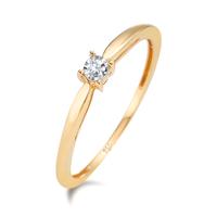 Solitär Ring 750/18 K Gelbgold Diamant 0.03 ct, w-pi2-586504