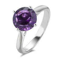 Fingerring Silber Quarz violett rhodiniert Ø9 mm-589322
