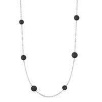 Halskette Candy aus Edelstahl mit Carbon Pearls, 60cm-592640