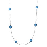 Halskette Candy aus Edelstahl mit Aluminium Pearls in Lapis Blue, 45cm-592646