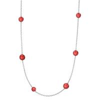 Halskette Candy aus Edelstahl mit Aluminium Pearls in Ruby Red, 45cm-592647