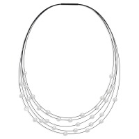 Collier Acier inoxydable noir PVD perle de culture 45 cm-595944