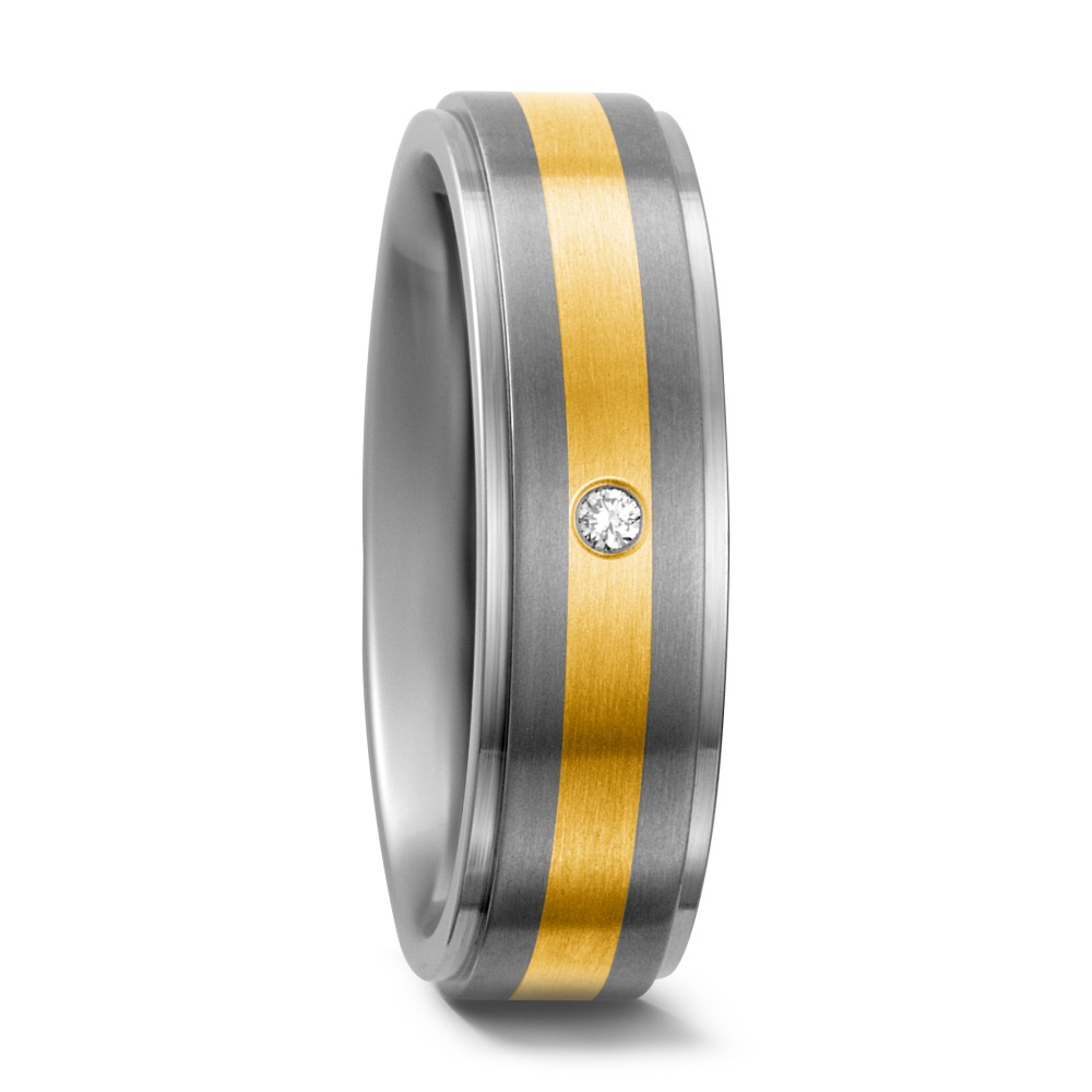 Fingerring Titan, 750/18 K Gelbgold Diamant 0.02 ct, w-si-535143