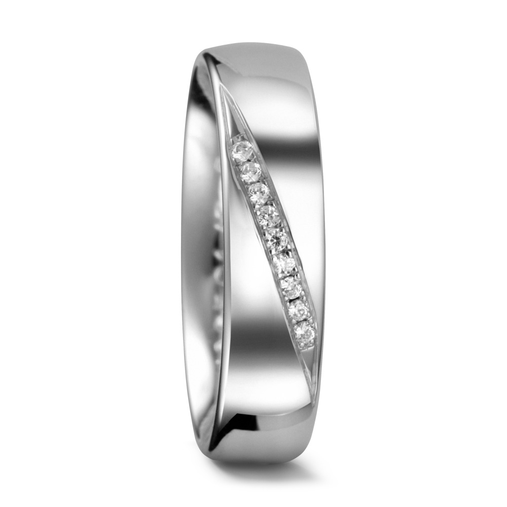 Fingerring 950 Palladium Diamant 0.045 ct, 9 Steine, w-si-547371