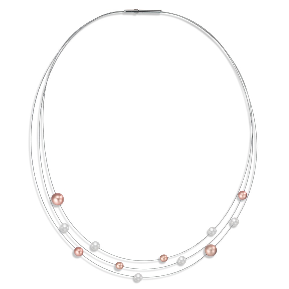 Collier Acier inoxydable, Aluminium perle de culture 42 cm-595953