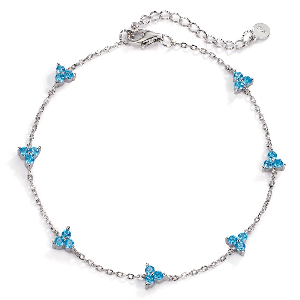 Armband Silber Zirkonia blau, 21 Steine rhodiniert 16-19.5 cm verstellbar-606461
